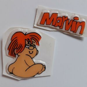 Vintage Baby Marvin Puffy Stickers 80s Retro Classic Comic Strip Cartoon Gordy